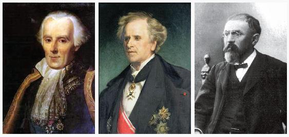 [图片说明]：完美可预知性的终结。左：拉普拉斯（1749-1827），非凡的数学天才，解决了木星和土星轨道的缓慢变化之谜。这一成功帮助导致了“拉普拉斯决定论”——如果你知道宇宙中每一个粒子目前的状态，就能彻底地预言它们的整个未来。中：勒威耶（1811-1877），他所在时代的杰出数学天才，第一个发现了完美轨道决定论存在问题。右：庞加莱（1854-1912）证明根本无法预言行星在遥远未来的位置。即使是它们目前轨道中微观的不确定性也最终会通过蝴蝶效应迅速演变成压倒性的不可预知性。